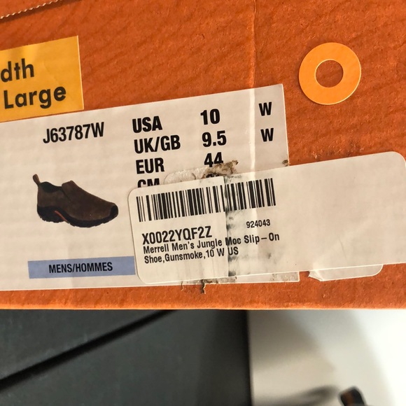 WIDE MERRELL MEN'S JUNGLE MOCCASINS GUNSMOKE GREY - Picture 8 of 16